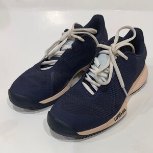 Wilson KAOS Swift Dark Blue and Beige Athletic Shoes Size 8